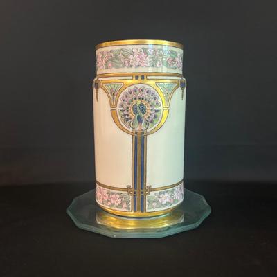Lenox Balleek Enameled Floral Design Vase