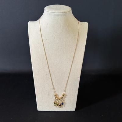 14K Necklace + Birthstone Children Charms