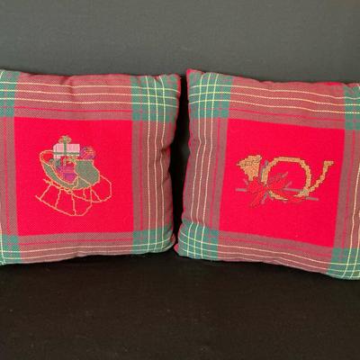 Christmas Cross-Stitch Pillow Duo