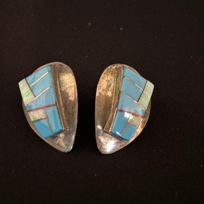 Sterling Silver And Stone Earrings 
