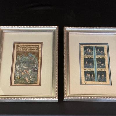 Two Framed Mughal Paintings 