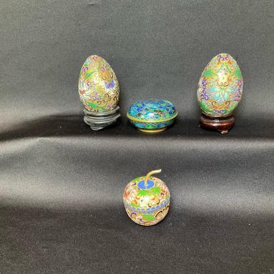 Cloisonné Trinkets And Eggs