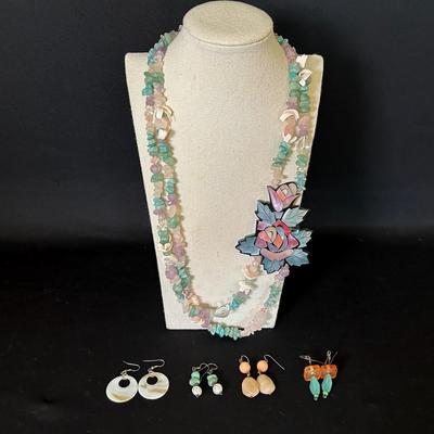 Artisan Vintage Polished Stone Necklace 