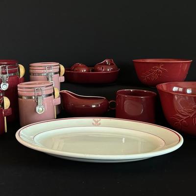 Burgandy And Pink Ceramics