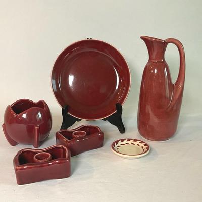 Vintage Burgandy Ceramic Collectibles