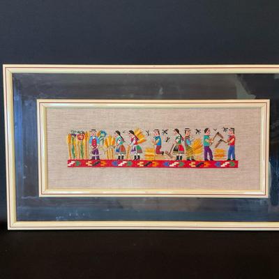 Embroidered Harvesting Feast Folk Art