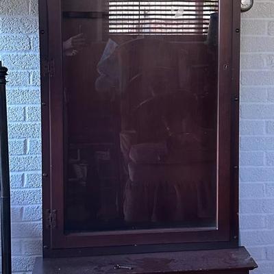 Wooden Gun Cabinet & Hunting Magazines