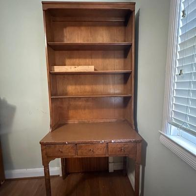 Wooden Desk with Above Shelf Space