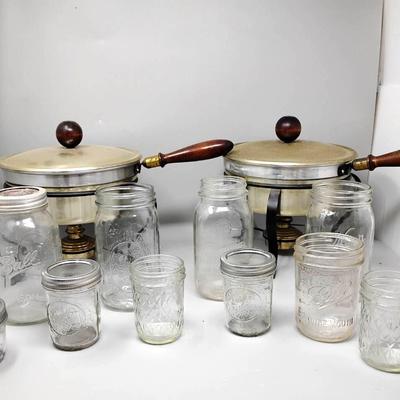 Vintage Chafing Dishes & Canning Jars 