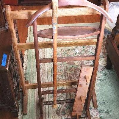 Wooden Vintage/Antique Blanket Ladders, Wall Rack And Walking Cane