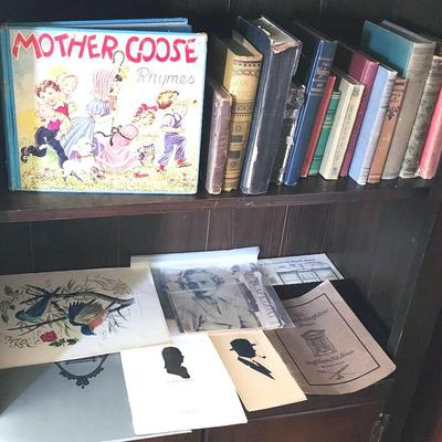 Antique Book Collection and Assorted Paper Memorabilia/Art