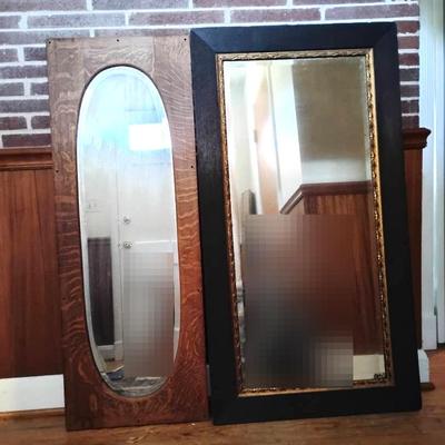 Two Vintage Wood Mirrors 
