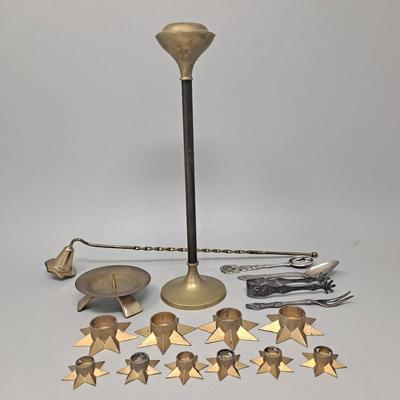MCM Danish Birthday Cake  Candle Holders, Bulbous Tulip Candlestick, Norwegian Sugar Tongs and More