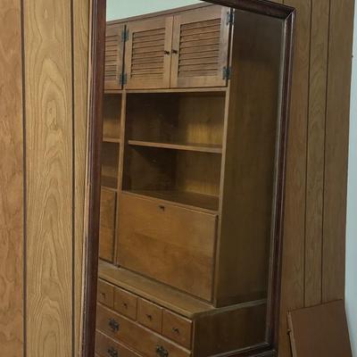 Wall Mirror with Wood Trim 