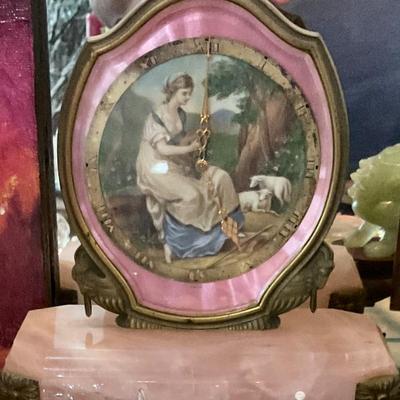 Clock with Victorian scene 