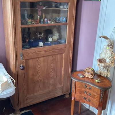 Curio cabinet, rustic. 