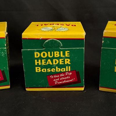 Lot 455: Vintage Double Header Baseballs – Lot of 3 in Original Boxes