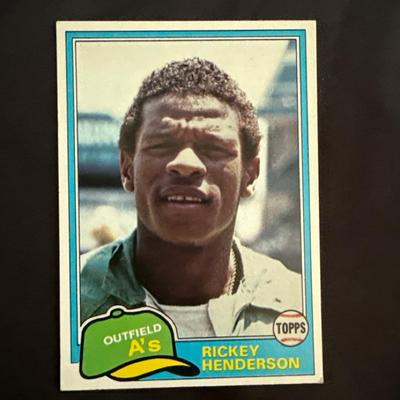 Lot 468: 1980 Topps Rickey Henderson Rookie Card #482 – Oakland A’s – MLB HOF Legend