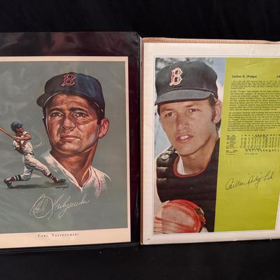 Lot 258: Vintage Boston Red Sox Collectible Prints (Carl Yastrzemski & Carlton Fisk)