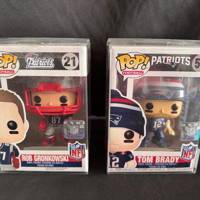 Lot 234: New England Patriots Funko Pop Figurines (Tom Brady, Rob Gronkowski)