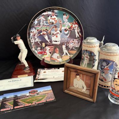 Lot 411: Cal Ripken Jr. Baltimore Orioles Collector Lot – Danbury Mint, Plates, Steins, Cards & More