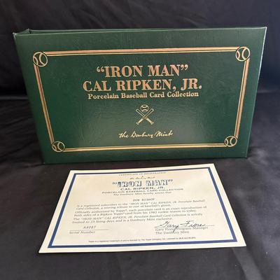 Lot 407: Danbury Mint “Iron Man” Cal Ripken Jr. Porcelain Baseball Card Collection w/ COA