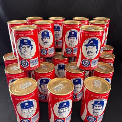 Lot 218: Detroit Tigers 1984 World Champions Coca-Cola Cans Featuring Individual Players