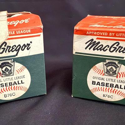 Lot 456: Vintage MacGregor B76C Official Little League Baseballs in Original Boxes (Set of 2)