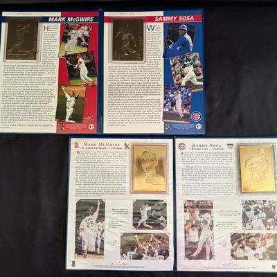 Lot 405: McGwire & Sosa 22kt Gold Card Set – Danbury Mint 1998 & 1999 Home Run Records – MLB License