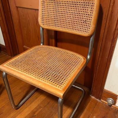 Sale Photo Thumbnail #67: Marcel Breuer 1970’s repro with chrome frame and caned seat & back Cesca chair $79.50
