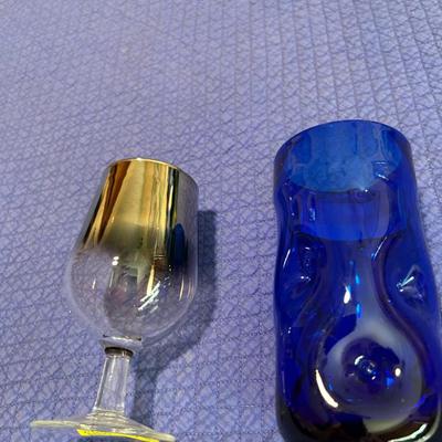 Sale Photo Thumbnail #30: Silver ombré stems $4.50 ea (6 available)
BLENKO cobalt tumblers $19.50 ea (4 available)