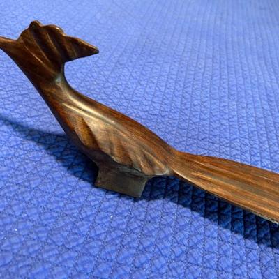 Sale Photo Thumbnail #38:  Carved wood roadrunner 13” long $27