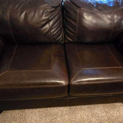 Leather-Like Love Seat
