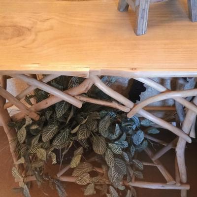 Side Table, Plastic Plant