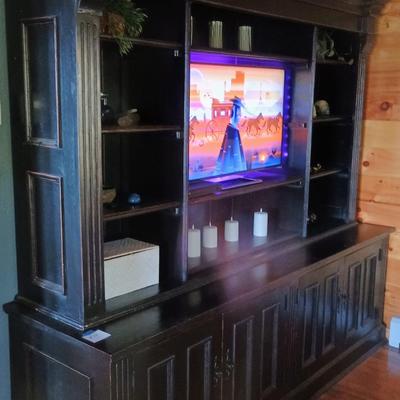 Large 2 pc Entertainment Display Center Cabinet