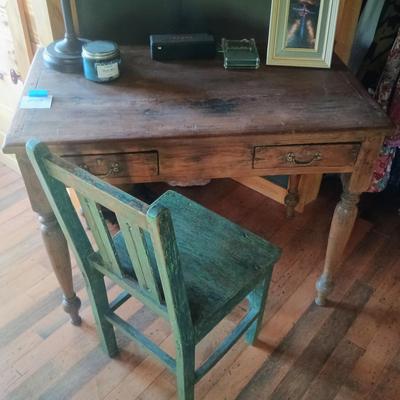 Wooden Desk and Chair