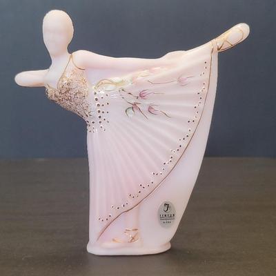 Fenton Natalie Ballerina No. 2638 Rosalene Glass Hand Painted Signed 
