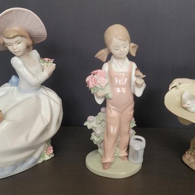 3 Lladro Figurines Lot. 1345, 0759, & Spring Girl
