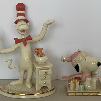 Lenox ‘2000 The Cat In The Hat’ & ‘2002 Snoopy’s Sledding Adventure’