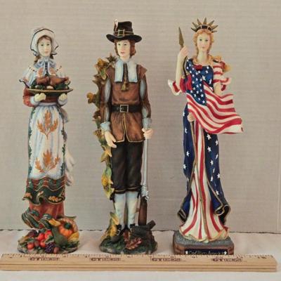 Lenox Pencil Figurine Lady Liberty & Pilgrim Pair