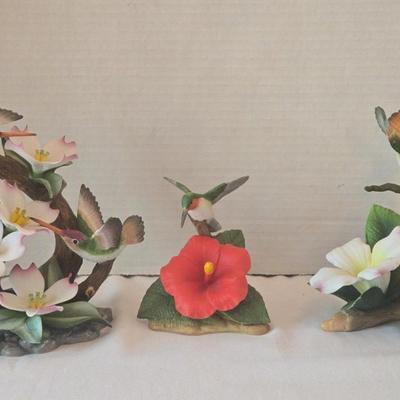 Andrea by Sadek Hummingbird Porcelain Lot Of 3
