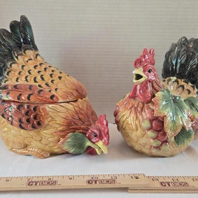Fitz & Floyd Classics Rooster Cookie Jar & Teapot 