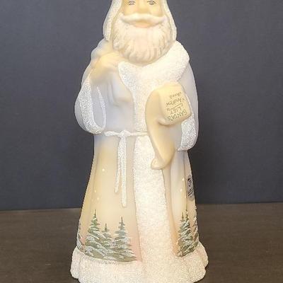 Fenton Northern Lights Santa No. 3537 Custard Hand Painted Signed By Artist 