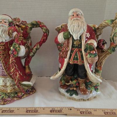 Fitz & Floyd Classics Santa Pitcher & Renaissance Teapot