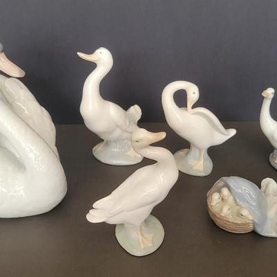 6 Lladro Swan/ Duck Figurines Lot. 5231, 4895, 1307