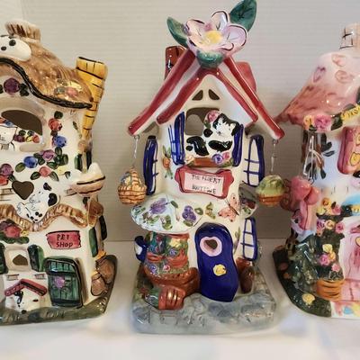 3 Elements Ceramic Tea Light Houses