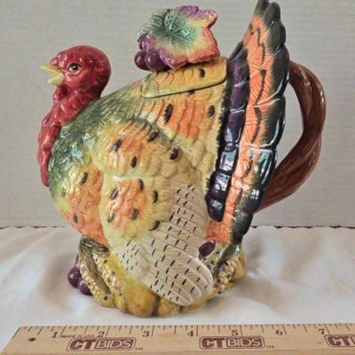 Fitz & Floyd Classics Harvest Heritage Ceramic Turkey Teapot