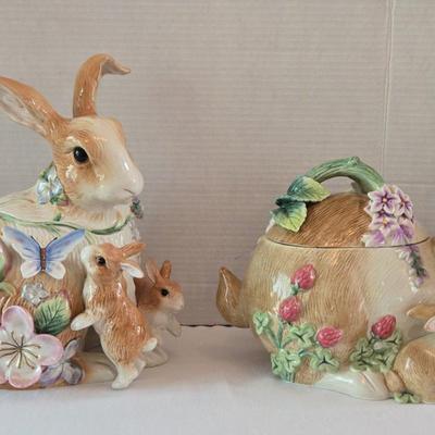 Fitz & Floyd Classics Rabbit Cookie Jar & Essentials Rabbit Cookie Jar 