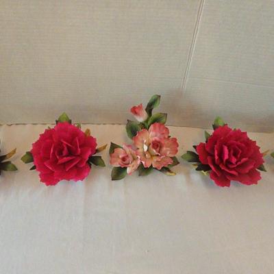 Andrea By Sadek Porcelain Flower Figurines Lot Of 5