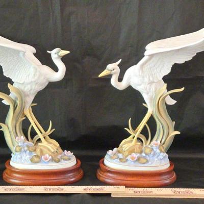 White Heron By Andrea Figurine Set